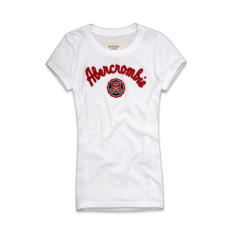 Abercrombie Fitch Mujeres De Cuello Redondo Corto Remera AF8173